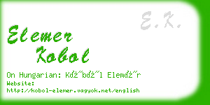 elemer kobol business card